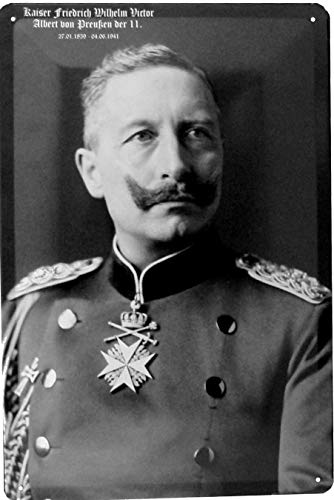 Blechschild 20x30 Kaiser Wilhelm II. von Preußen Portrait 1902 im Retro Nostalgie Vintage Design deutsches Kaiserreich Hohenzollern von Tin Sign