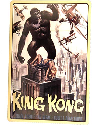 Blechschild 20x30 King Kong im Retro Hollywood Filmplakat Design Unterhaltung Theater Kino Film Nostalgie von Tin Sign