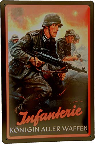 Blechschild 20x30 Königin Infanterie im Vintage Design historisch Deutschland von Tin Sign