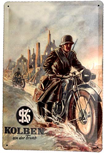 Blechschild 20x30 NSU Motorrad Militär im Retro Nostalgie Vintage Werbung Design historisch Deutschland ähnlich Zündapp 200 R75 von Tin Sign