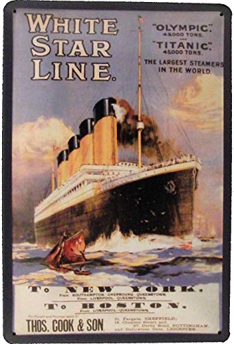 Blechschild 20x30 White Star Line Titanic Olympic Britannic im Retro Nostalgie Vintage Werbeplakat Design mit Passagier Dampfer Kreuzfahrt Schiff Atlantik Blechschild 20x30 White Star Line Titanic Olympic Britannic im Retro Nostalgie Vintage Werbeplakat Design mit Passagier Dampfer Kreuzfahrt Schiff Atlantik von Tin Sign