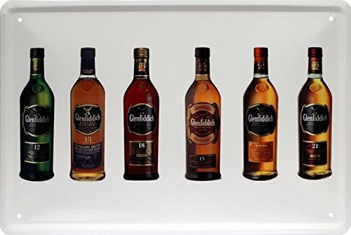 Glenfiddich Bottles Scotch Whisky Whiskey Blechschild 20 x 30 Retro Blech 721 von Tin Sign