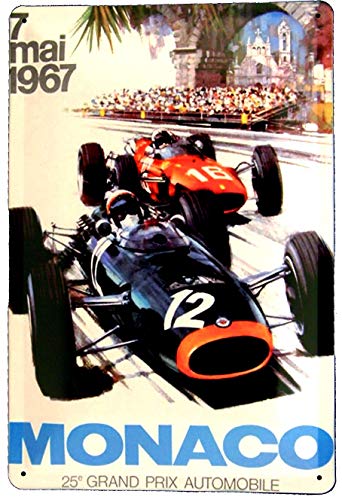 Tin Sign Blechschild 20x30 Grand Prix Legends 1967 Monaco Werbung im Retro Nostalgie Design Cosworth DFV Auto Renn Motorsport Race von Tin Sign