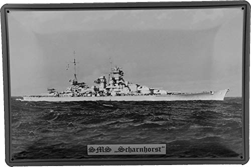 Tin Sign Blechschild 20x30 Schlachtschiff Scharnhorst 1936-1943 Deutsches Reich Kriegsmarine Weltkrieg gleicher Typ wie Gneisenau von Tin Sign