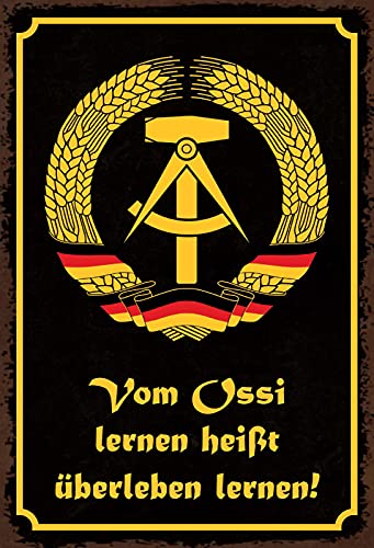 Tin Sign Blechschild 20x30 Vom Ossi Lernen heißt überleben Hammer Zirkel Ährenkranz DDR Ostalgie Dekorativ in Werkstatt Hobby Haus Garten Party als Geschenk zum Geburtstag Tin Sign Blechschild 20x30 Vom Ossi Lernen heißt überleben Hammer Zirkel Ährenkranz DDR Ostalgie Dekorativ in Werkstatt Hobby Haus Garten Party als Geschenk zum Geburtstag von Tin Sign