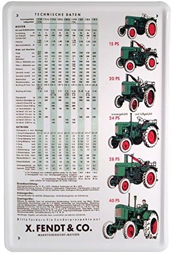 Tin Sign Blechschild 20x30 cm FENDT Programm Typen Übersicht Sortiment Modelle Bulldog Schlepper Oldtimer Werbung Werkstatt Deko Schild Tin Sign Blechschild 20x30 cm FENDT Programm Typen Übersicht Sortiment Modelle Bulldog Schlepper Oldtimer Werbung Werkstatt Deko Schild von Tin Sign