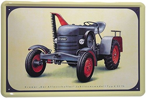 Tin Sign Blechschild 20x30 cm Kramer Typ K 22 Th Traktor Bulldog Werbung Garage Werkstatt Deko Geschenk von Tin Sign