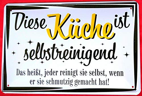 Tin Sign Blechschild 20x30 cm Lustige Wand Deko Fun Spruch Diese Küche ist selbstreinigend es muss nur Einer Machen Tin Sign Blechschild 20x30 cm Lustige Wand Deko Fun Spruch Diese Küche ist selbstreinigend es muss nur Einer Machen von Tin Sign