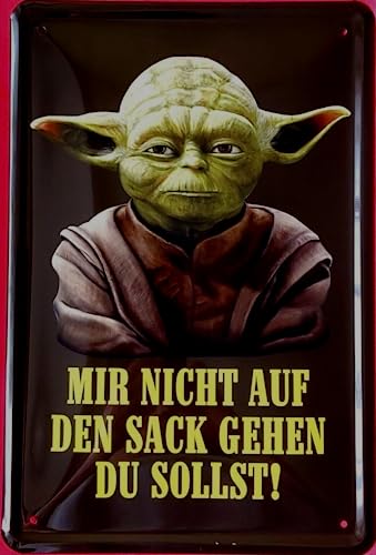 Tin Sign Blechschild 20x30 cm Meister YODA Mir Nicht auf den Sack gehen du sollst Fun Spruch Bar Kneipe Haus + Garten Küche Metall Schild von Tin Sign