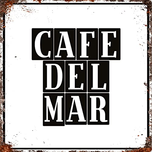 Vintage Retro Man Cave Bar Pub Schuppen Büro Küche Neuheit Geschenk Aluminium Metall Blech Wanddekoration Groß 20 cm x 20 cm Schild – Café del Mar Ibiza Club Dance Musik Urlaub inspiriert von Coole