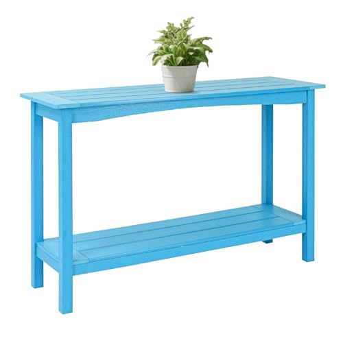 Wetterfeste Outdoor-Konsolentisch mit 2 Regalen 122 cm Schmales Sideboard für Eingangsbereich, Terrasse, Garten & Balkon | HIPS Material | Multifunktional als Bar-Tisch, Ablagetisch oder Pflanzentisch von TinFrey