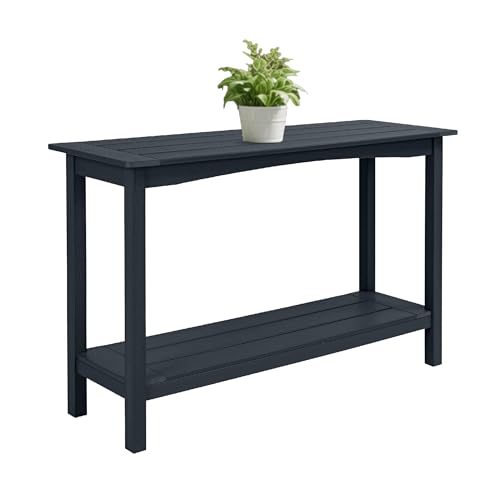 Wetterfeste Outdoor-Konsolentisch mit 2 Regalen 122 cm Schmales Sideboard für Eingangsbereich, Terrasse, Garten & Balkon | HIPS Material | Multifunktional als Bar-Tisch, Ablagetisch oder Pflanzentisch von TinFrey