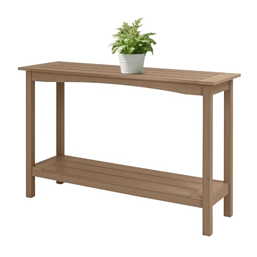 Wetterfeste Outdoor-Konsolentisch mit 2 Regalen 122 cm Schmales Sideboard für Eingangsbereich, Terrasse, Garten & Balkon | HIPS Material | Multifunktional als Bar-Tisch, Ablagetisch oder Pflanzentisch von TinFrey