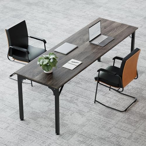 XXL Schreibtisch Computertisch 200 cm Extra Lang Doppelter Schreibtisch für 2 Personen PC Tisch Großer Bürotisch/Arbeitstisch aus Holz, Home Office Büro-Möbel & Konferenztisch von TinFrey