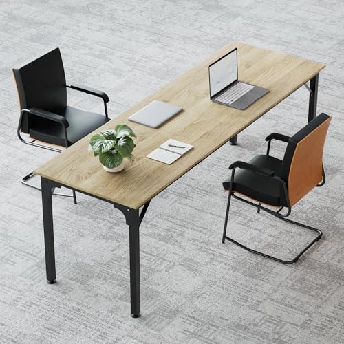 XXL Schreibtisch Computertisch 200 cm Extra Lang Doppelter Schreibtisch für 2 Personen PC Tisch Großer Bürotisch/Arbeitstisch aus Holz, Home Office Büro-Möbel & Konferenztisch von TinFrey