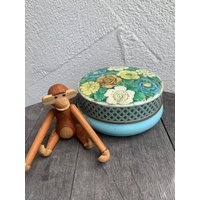 Becking Mocca Kaffeedose Dose Rund Blumen 30Er Hellblau Blechdose von TinLiving