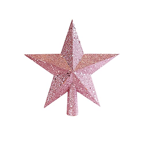 TinaDeer Weihnachtsbaum Stern Christbaumspitze Weihnachtsstern - Weihnachten Baumspitze - Weihnachtsbaumspitze Stern - Weihnachtsstern für weihnachtsbaumschmuck Party Dekoration (Rosa, 19.5cm) von TinaDeer