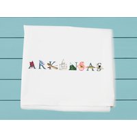Arkansas Mehlsack Handtücher ~ Küchen - Und Barhandtücher Illu-stated Art Dekoratives Handtuch von TinaLabadiniDesigns