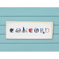 Concord, Massachusetts Holzblock von TinaLabadiniDesigns