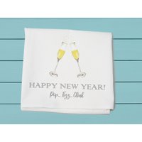Happy New Year Mehlsacktuch ~ Winterdeko Handtuch Baumwolltuch von TinaLabadiniDesigns