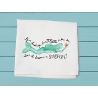 Meerjungfrau Sternschnuppe, Mehlsack Handtuch, Baumwolltuch, Sommer Wohnen, Meerjungfrau, Gastgeberin Geschenk von TinaLabadiniDesigns