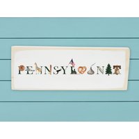 Pennsylvania Holzblock ~ Wohndekor Wandkunst Wandbehang Abschlussgeschenk von TinaLabadiniDesigns