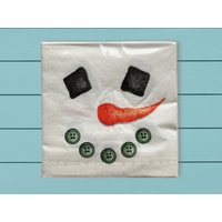 Schneemann Cocktailservietten ~ Lustige Papierservietten Jahreszeitenserviette Winterliche Servietten Getränke - Und Vorspeisenservietten von TinaLabadiniDesigns