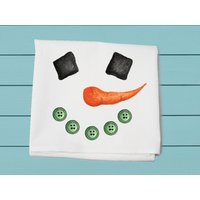 Schneemann ~ Mehlsacktuch Küche Und Bar Gesicht Dekoratives Handtuch Winterdeko von TinaLabadiniDesigns