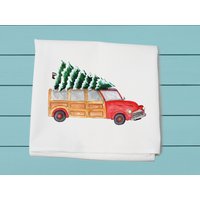 Weihnachtsbaum, Mehlsack Tuch ~ Küche Und Bar Woody Strandwagen Weihnachtsbaum Baumwolle Handtuch von TinaLabadiniDesigns