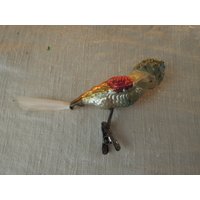 Vintage Weihnachtsvogel Ornament/Papagei Glas Vogel Weihnachtsbaum von TinaTreasureTrinkets