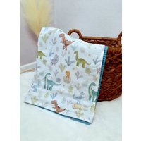 Dino Babydecke 75x100/Waffelpique Kinderdecke Babydino Kuscheldecke Sommerdecke Baby von TinasCharmelli
