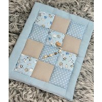 Krabbeldecke Wickeldecke Spielmatte Wickelmatte Babydecke Patchwork Decke Matte Handgefertigt - Ideal Für Unterwegs Reisedecke von TinasDesignertraeume