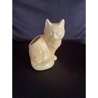 Vintage Gelber Katzen Blumentopf Übertopf Aus Den Usa von Tinascollect