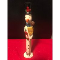 Vintage Weihnachtsstärke Schneemann, Winter Schneemänner, 12-Zoll-Länglicher Schneemann Mit Besen, Land-Schneemann, Figurenhut von Tinascollect