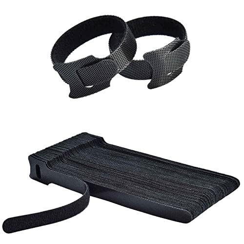50PC Schwarz wiederverwendbare kabelbinder klettband, Verstellbare kabelklettbänder von JIGSAWTOY YAW