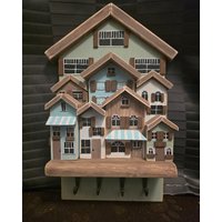 Häuserset Als Schlüsselbrett Aus Holz Und Handbemalt von TinchensMinicrafts