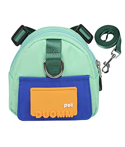 Tineer Haustier Rucksack Geschirr mit Leine für kleine mittlere Hunde, einstellbare Hund Selbst Carrier Geschirre Weste Rucksack für Outdoor-Reisen, Wandern, Wandern (Grün, S) von Tineer