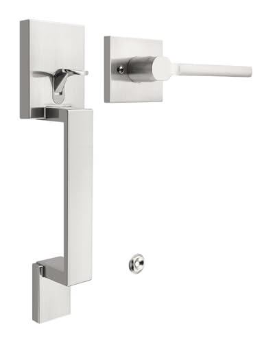 Tinewa San Clemente Satin-Nickel-Griffset mit Halifax-Hebel, verbesserter Einstiegsgriff, verstellbarer Lochraum, Zinklegierung und wendbarem Griffhebel, 1 Stück von Tinewa