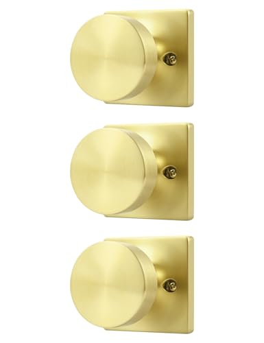 Tinewa Türknauf für den Innenbereich, nicht drehend, satiniertes Messing, einseitiger Türgriff, inaktiv, halbe Attrappe, Türknauf für Schrank und Speisekammer, quadratisch, 3 Stück von Tinewa