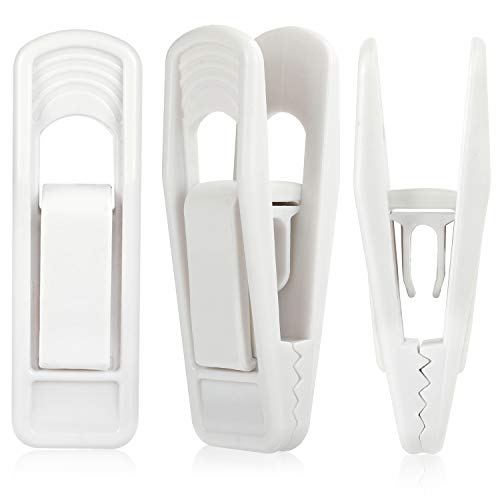 Tinfol 40 Stück Kleiderbügel Clips – weiß, Starke Klemmklammern für die Verwendung mit Slim-line Kleiderbügel, Mehrzweck-Fingerclips für Zuhause von Tinfol