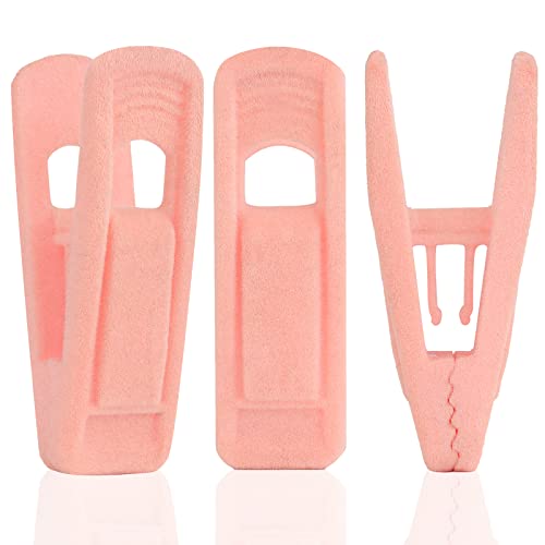 Tinfol Rosa Samt Kleiderbügel Clips 24 Stück Hosen Kleiderbügel Samt Clips Starke Finger Beflockte Clips Perfekt für die Verwendung mit Slim Line Kleiderbügel Samt von Tinfol