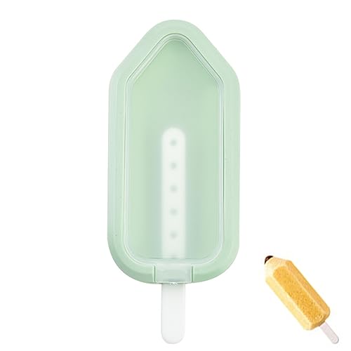 TingDongWei Eisformen Silikon, Eis am Stiel Formen, Wiederverwendbare Popsicle Formen für selbstgemachte Eislutscher, Schokoriegel, BPA Frei (Grün) von TingDongWei