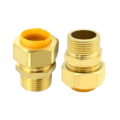 2 x 3/4-Zoll-Messing-Schnellanschluss-Adapter, einfache Installation für Wassererhitzer und Pit-Schnellanschluss-Adapter von TingHaoO