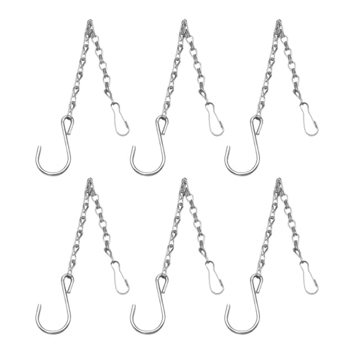 6 x Pflanzenaufhänger-Haken, doppelte Hängekette, verstellbare Länge, Decke für Blumentöpfe, Korb, Vogelfutterspender, Eisen, Pflanzenkorb, hängende Kettenhaken 6 x Pflanzenaufhänger-Haken, doppelte Hängekette, verstellbare Länge, Decke für Blumentöpfe, Korb, Vogelfutterspender, Eisen, Pflanzenkorb, hängende Kettenhaken von TingHaoO