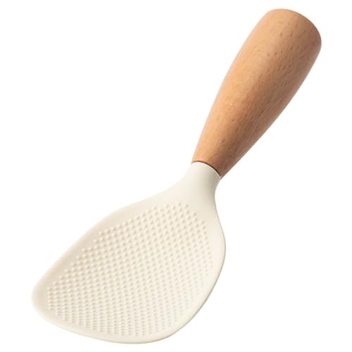Ergonomischer Silikonlöffel mit Holzgriff, antihaftbeschichtet, Reislöffel, Reisschaufeln, Küchenzubehör, Küchenutensilien, Haushaltslöffel von TingHaoO
