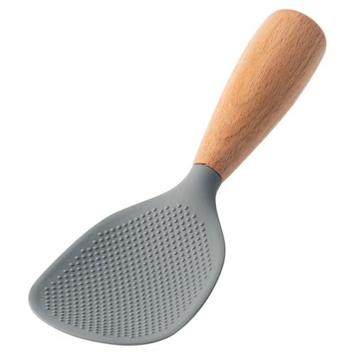 Ergonomischer Silikonlöffel mit Holzgriff, antihaftbeschichtet, Reislöffel, Reisschaufeln, Küchenzubehör, Küchenutensilien, Haushaltslöffel von TingHaoO