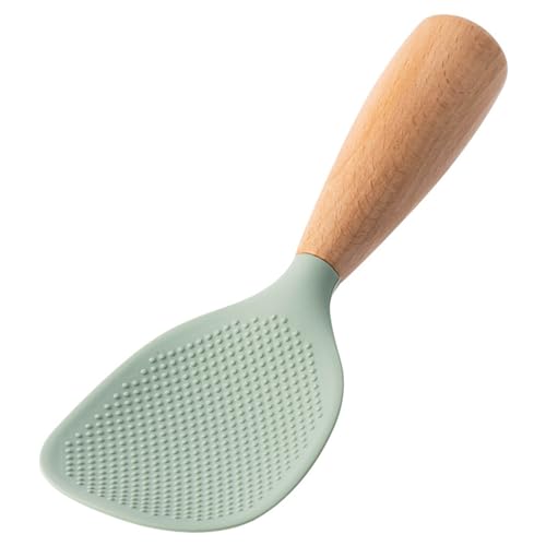 Ergonomischer Silikonlöffel mit Holzgriff, antihaftbeschichtet, Reislöffel, Reisschaufeln, Küchenzubehör, Küchenutensilien, Haushaltslöffel von TingHaoO
