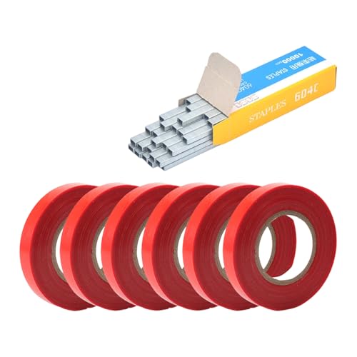 Gartenbindewerkzeug Edelstahl Heftnadel & Pflanzenzweig Bindeband für Gartenbau Weinberge Tomaten Krawatten Klebeband für den Außenbereich von TingHaoO