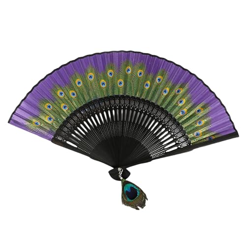 Handventilator im Vintage-Stil, Federmuster, Holz, faltbar, für Frauen, Hochzeiten und Tanzpartys, Hochzeit, Party Handventilator im Vintage-Stil, Federmuster, Holz, faltbar, für Frauen, Hochzeiten und Tanzpartys, Hochzeit, Party von TingHaoO