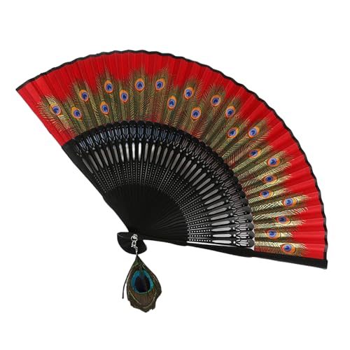 Handventilator im Vintage-Stil, Federmuster, Holz, faltbar, für Frauen, Hochzeiten und Tanzpartys, Hochzeit, Party Handventilator im Vintage-Stil, Federmuster, Holz, faltbar, für Frauen, Hochzeiten und Tanzpartys, Hochzeit, Party von TingHaoO